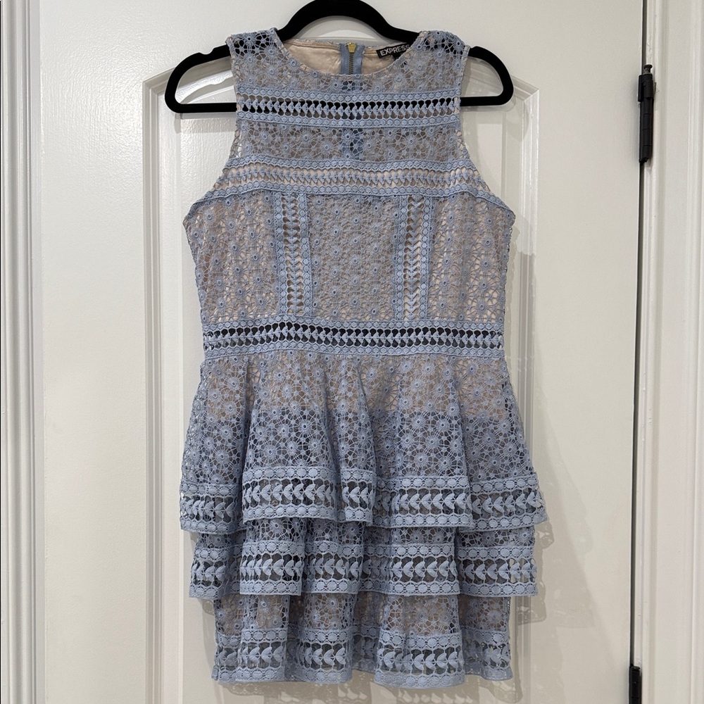 Express Light Blue Lace Dress